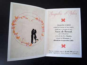 Faire-part de mariage Jaqueline et Julien intérieur