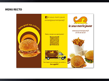 Charte graphique le sous marin jaune - menu recto